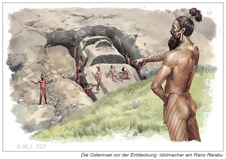 Die Osterinsel vor ihrer Entdeckung - Idolmacher am Rano Rarakui