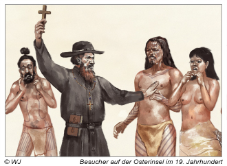 Verfügbare Illustrationen zum Thema Osterinsel Besucher von 1800 bis 1899